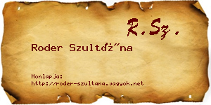 Roder Szultána névjegykártya